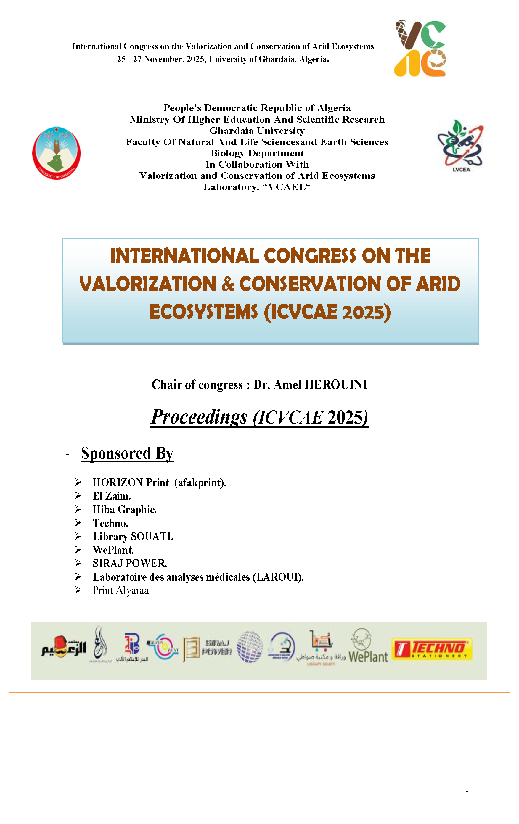 Proceedings & Recommendations